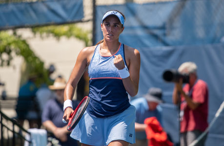 Monica Puig reacts to winning a point during the 2019 Citi Open. — 2019 Citi Open — ATP World Tour, Tennis, WTA