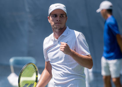 Miomir Kecmanovic reacts to winning a point during his first round Citi Open match. — ATP World Tour — ATP World Tour, Tennis, WTA