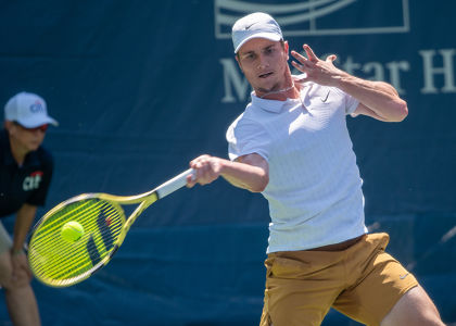 Miomir Kecmanovic hitting a forehand during his first round Citi Open match. — ATP World Tour — ATP World Tour, Tennis, WTA
