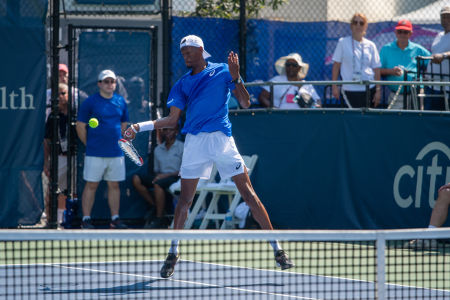 Christopher Eubanks hitting a forehand during his first round Citi Open match. — ATP World Tour — ATP World Tour, Tennis, WTA