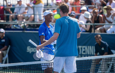 Christopher Eubanks and Reilly Opelka exchange greetings at the net during their first round match at the Citi Open. — ATP World Tour — ATP 