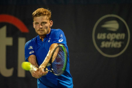 David Goffin hits a backhand during his second round Citi Open match. — 2019 Citi Open — Citi Open, 2019 Citi Open, Tennis