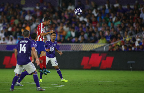 Gonzalo Martínez watches a head ball — soccer — MLS, soccer, allstar