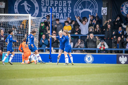 Beth England celebrates a goal for Chelsea — Chelsea FC — Chelsea FC, Reading FC, FAWSL