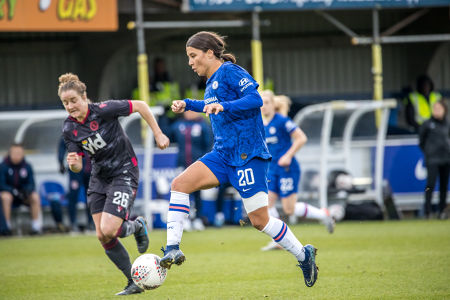 Sam Kerr on the ball for Chelsea — Chelsea FC — Chelsea FC, Reading FC, FAWSL