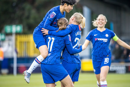 Ji So-Yun celebrating a Chelsea goal — Chelsea FC — Chelsea FC, Reading FC, FAWSL