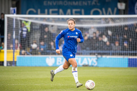 Drew Spence on the ball for Chelsea — Chelsea FC — Chelsea FC, Reading FC, FAWSL