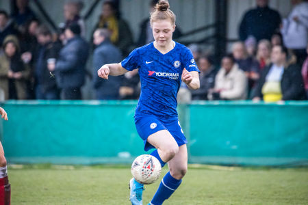 Emily Murphy on the ball — Chelsea Women — Chelsea Women, Charlton Women, FA Cup
