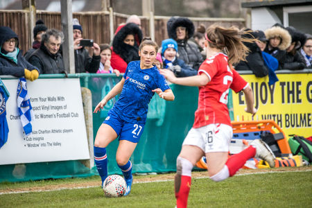 Jamie-Lee Napier on the ball — Chelsea Women — Chelsea Women, Charlton Women, FA Cup