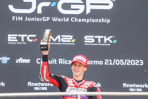 MAXIMO QUILES, PODIUM, ASPAR JUNIOR TEAM — MAXIMO QUILES — JUNIORGP, FIM, EUROPEAN TALENT CUP