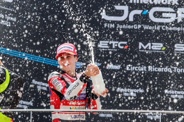 MAXIMO QUILES, PODIUM, ASPAR JUNIOR TEAM — MAXIMO QUILES — JUNIORGP, FIM, EUROPEAN TALENT CUP