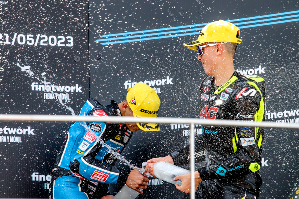 Luca Lunetta y Angel Piqueras, podium — podium — CEV, JUNIORGP, moto3