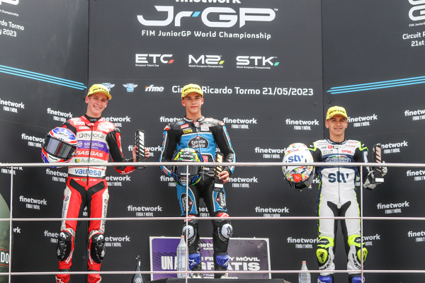 Podio, Angel Piqueras, Jacob Roulstone, Alvaro Carpe — podium — CEV, JUNIORGP, moto3