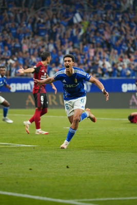 Celebración Ilyas — Real Oviedo — Real Oviedo, CD Mirandés, Liga Hypermotion