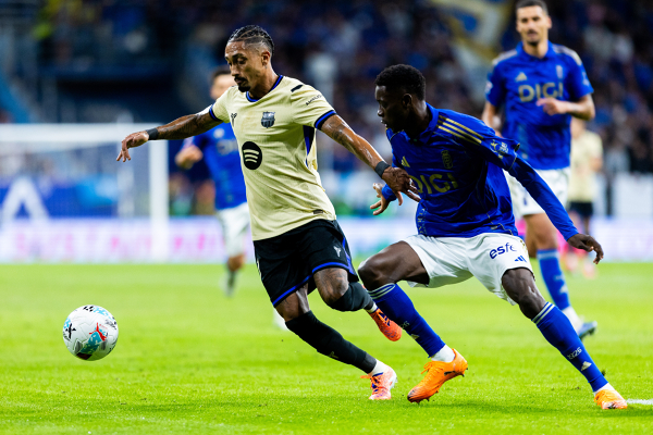 Real Oviedo - FC Barcelona - Jornada 6 - La Liga EA Sports — Real Oviedo — Raphina, FC Barcelona, Rahim Alhassane