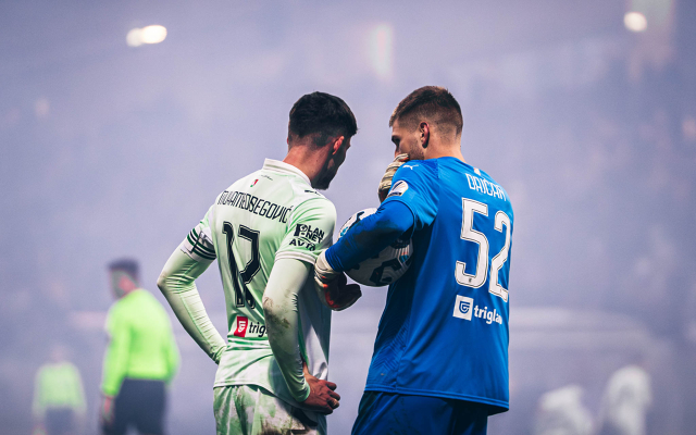 NK Maribor vs Olimpija Ljubljana — Ahmed Muhamedbegovic, Matevz Dajcar, NK Maribor vs Olimpija Ljubljana